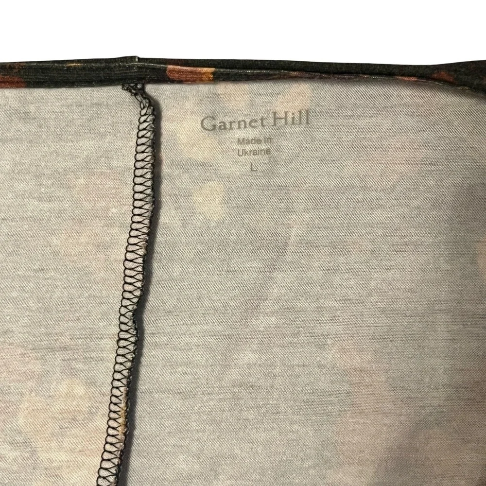 Garnet Hill Faux Wrap Maxi Dress Brown Floral Stretch Jersey V Neck Womens Large - Picture 9 of 12